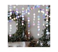 JOOTUEPO 39 Pieds Guirlande en Papier Paillettes, 3 Pièces 4 m Guirlande Irisée en Papier Brillant, Guirlande Holographique Ronde pour Mariage Anniversaire Noël Magasin Décoration de la Maison