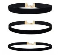 JOOTUEPO 3Pcs Collier Ras De Cou Femme Choker Velours Noir Style Classique Élégant, Réglable Gothique Collier Ras du Cou Pour Tenue Quotidienne Accessoire De Fille Femme