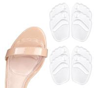 JOOTUEPO 4 Paires Semelles Gel Coussinet Plantaire Avant Pied Silicone, Semelles Avant Pied En Silicone, Antidérapant Coussinet Metatarsien, Approprié Les Femmes Haut Talon (transparent)