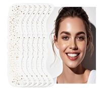 JOOTUEPO 6 Pcs Gold Glitter Tattoos Set, Glitter Freckle Face Sticker Temporary Tattoos, Face Makeup Patches, Women Cute Makeup Accessories for Party/Carnival/Festival/Christmas/Halloween