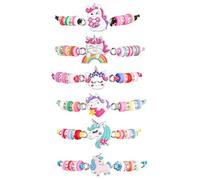 JOOTUEPO 6 Pièces Bracelet Enfant Fille, Bracelets Tressés Réglables pour Enfants, Bracelet Amitié Fille, Bracelet Amitié Pinata Anniversaire Filles, pour Filles et Enfants, Cadeaux d'anniversaire
