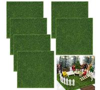 JOOTUEPO 6 Pièces Réutilisable Gazon Artificiel Réaliste Jardin de Pelouse Miniature, 15 X 15 cm Herbe de Mousse Miniature pour Jardin Balcon Modèle de Construction Micro Paysage