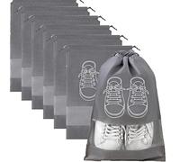 JOOTUEPO 6 Pièces Sac Chaussures Voyage, Sac à Chaussures de Voyage avec Fenêtre Transp, Sac à Chaussures Cordon Anti-Poussière, Housses Chaussures pour la Vie Quotidienne et Les Voyages