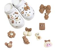 JOOTUEPO 9 PCS Charms mignons pour chaussures, décorations pour sabots en Croc Charms, charme imperméable/accessoires légers, cadeaux décoratifs en PVC de dessin animé pour garçons et filles