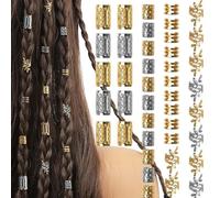 JOOTUEPO Bijoux Cheveux Tresse, Lot de 80 pinces à cheveux pour tresses, accessoires pour dreadlocks, pour hommes/femmes/filles et garçons (80PCS)