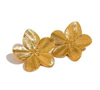 JOOTUEPO Boucles d'oreilles fleur d'or pour les femmes, grandes boucles d'oreilles Déclaration d'or, boucles d'oreilles pendantes en métal à motif de pétales de fleurs, bijoux fille pour les femmes