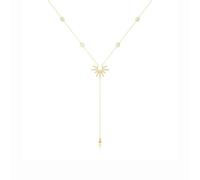 JOOTUEPO Chaîne longue en Y, Collier multi-rangs or 14 carats, Chaîne longue élégante, longueélégante/avec pendentif en forme de soleil, pour femmes/Ensemble de chaînes/Bijoux simples