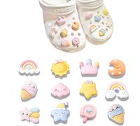 JOOTUEPO Charmes de Chaussure, 12 Pièces Pins Croc Charmes de Chaussure, Breloque de Chaussures Accessoires de Bricolage Charm Pins Chaussures, Cadeau Noël ou d'anniversaire pour filles et garçons