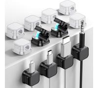 JOOTUEPO Clips Câble, 12 Pièces Organisateur de Cables, Organisateur de Câble avec Auto-adhésifs, Magnetic Cable Clips, Support Cable pour Maison, Bureau Cable Management