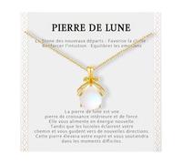 JOOTUEPO Collier Pierres de Lune, Collier Pendentif Or, du Cou Simples, Bijoux Tendance pour Femmes, Cadeau pour Femme, Femme Original Cadeau, Ado Fille Cadeaux Noel Anniversaire Maman Sœur Amie