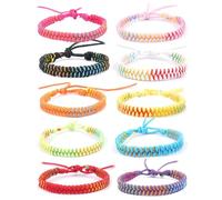 JOOTUEPO JOOTUEPOBracelets D'amitié 10 Pièces Bracelet D'amitié Multicolore Tressé à La Main, Bracelets pour enfants, Multicolores / Réglables / tressés à la main, pour Fille et Femme - Cadeau