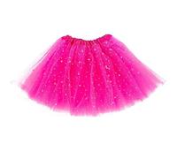 JOOTUEPO Jupe Tutu Femme, 3 Couches Tulle avec Paillettes Étoiles Rétro Années 80 Fête Halloween Carnaval Costume, Accessoire Fluo Danse Habiller Soirée Jupette Danse Classique Princess Dance Fille