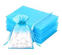 JOOTUEPO Lot De 100 Sachets En Organza, Bleu 7 X 9 Cm, Petits Sacs Cadeaux Avec Cordon De Serrage, pour Bijoux, Lavande, Bonbons, Décoration de Fête, Fête De Noël