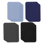 JOOTUEPO Lot de 12 patchs de réparation de tissu à repasser pour vêtements à l'intérieur et à l'extérieur, 4 couleurs, pour réparation intérieure et extérieure, kit de décoration de vêtements en denim