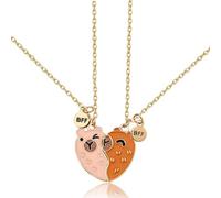 JOOTUEPO Lot de 2 Colliers d'Amitié Capybara, Colliers d'Amitié Capibara pour 2 Filles, Colliers pour Meilleures Amies BFF avec Chaînes Assorties en Forme de Cœur et Mains, pour 2 Filles, Bijoux pour