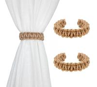 JOOTUEPO Lot de 2 embrasses de Rideaux tressées de Style bohème élégant et Rustique, Rideaux rustiques élégants Accessoires décoratifs Faits à la Main pour Chambre à Coucher, Maison (Lin)