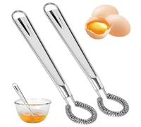 JOOTUEPO Lot de 2 mini fouets magiques en acier inoxydable pour whick et servir de petits volumes, batteur manuel pour cuisine/café/lait/cuisine