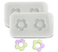 JOOTUEPO Lot de 2 mini moules en silicone avec fleurs creuses en époxy pour colliers, boucles d'oreilles, bijoux en résine, porte-clés et travaux manuels