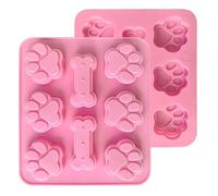 JOOTUEPO Lot de 2 moules en silicone 3D en forme de patte de chien et d'os de chien, moules à chocolat en forme d'os de chien, moules à glaçons antiadhésifs de qualité alimentaire pour pâtisserie