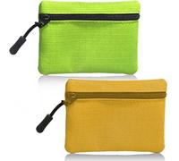 JOOTUEPO Lot de 2 Porte-Monnaie à Fermeture éclair pour Femme et Homme, en Tissu Oxford, Petit Porte-Monnaie, Mini Portefeuille Petit Portable pour Femme et Homme(Jaune + Vert)