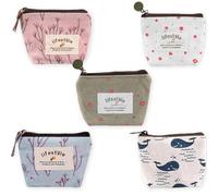 JOOTUEPO Lot de 5 Petits Portefeuilles pour Femmes, Mini Porte-Monnaie pour Femmes, Petit Portefeuille avec Fermeture éclair, Trousse de Maquillage, Porte-Monnaie Portable pour Femme