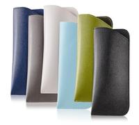 JOOTUEPO Lot de 6 étuis à lunettes en cuir souple pour lunettes de lecture, lunettes de soleil, sacs de rangement pour femmes et hommes