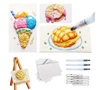 JOOTUEPO Magic Puffy Painting Set, Kit de peinture texturée en mousse magique, 3D Drawing Canvas Sponge Pint, Effet popcorn magique avec eponge pour toiles DIY (Carré)