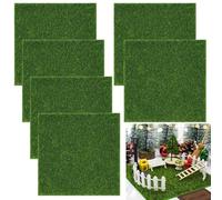 JOOTUEPO Mini Simulation Gazons, 6 Pcs Gazon Artificiel De Jardin, Herbe De Mousse Miniature pour Maison de Poupée Miniature Construction Micro Paysage 15 x 15 Cm