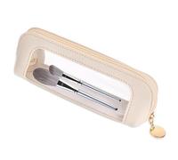 JOOTUEPO Mini Trousse de Maquillage Transparente Blanc Petite Étui Cosmétique Sac à Main Pochette de Toilette Imperméable avec Fermeture éclair pour Femme la Maison, Les Voyages, Le Bureau