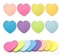 JOOTUEPO Note Autocollant, 240 Pièces Super Sticky Notes, 8 Couleurs Forme De Coeur Auto-Adhésif Couleur Notes Adhésives, Listes De Choses À Faire Et Rappel pour les bureaux, les écoles, les ménages