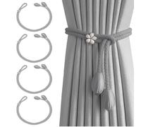 JOOTUEPO Supports de Cravates de Rideau, 4 Pièces Embrasses de Rideaux, Réglables Attache Rideaux, Corde de Coton Tissées à la Main pour la Maison, Le Bureau, la Décoration de Fenêtre