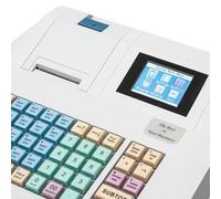 JooWing Caisse enregistreuse électronique, 48 touches de bureau POS Casher Affichage numérique LED avec tiroir avec double affichage et capacités d'impression, système intégré et interrupteur