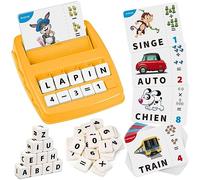 Joozmui Jeux Educatif 3 4 5 6 7 8 Ans, Cadeau Fille Garcon 3-8 Ans Jouet Enfant 3-6 Ans Garçon Apprendre a Lire Jeux de Societe - Française Lettre Scrabble