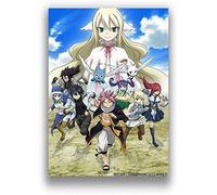 JOPAN 5D-DIY-Diamond Painting Anime Fairy Tail Diamant Point De Croix Par Numéros Cristal Strass, Diamond Painting By Number Kits Peinture,pour Adultes Strass Broderie Diamant Art（40x40cm）