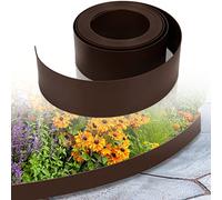 Joparri - Bordure de pelouse en plastique - Bordure de tonte - Marron - Longueur : 30 m - Hauteur : 10 cm - Bordure de jardin flexible - Robuste - Empêche la pousse du gazon