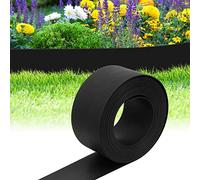Joparri - Bordure de pelouse en plastique - Noir - Longueur 25 m - Hauteur 10 cm - Bordure de parterre avec bord supérieur rond - Flexible - Empêche la pousse excessive du gazon - Pavé