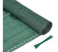 Joparri Brise-vue - Filet d'ombrage - Avec serre-câbles - 150 g/m² - Tissu PEHD - 90 % - Degré d'ombrage - Pour balcon, terrasse, terrasse - 1,2 x 10 m - Vert