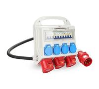Joparri Distributeur mural, distributeur de courant 2 x CEE 16A 400V+1 x CEE 32A 400V+4 x 230V Schuko IP44 5 pôles, câble en caoutchouc alimentation en courant
