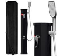 Joparri Douche solaire 20 L, eau chaude jusqu'à 60°C sans électricité, demi-colonne avec pomme de douche, capot de protection et drainage, avec robinet, douche solaire pour jardin, piscine et camping