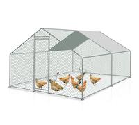 Joparri Enclos poulailler chenil volière extérieur, 3x3x2m Poulailler Enclos avec Serrure, pour Cage à Oiseaux Cage Acier galvanisé, pour Animaux domestiques