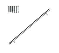 Joparri Main courante en acier inoxydable 120 cm, rampe d'escalier avec support mural et embouts d'extrémité, main courante murale pour l'intérieur et l'extérieur SNOF-6681-M1Z