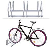 Joparri Porte-vélos, Porte-vélos multiple pour 3 vélos chacun, Support de vélo au sol, Support de vélo au sol en acier galvanisé, pour montage au sol et mural, HxLxP 26 x 70,5 x 32 cm, Argent