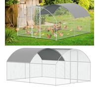 Joparri - Poulailler avec espace de libre parcours en acier galvanisé, 3 x 4 x 2 m - Poulailler d'extérieur avec toit en dôme et serrure - Tissu PE imperméable - pour cage à poules, cage à oiseaux