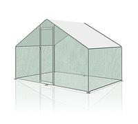 Joparri Poulailler XL avec serrure - 3x2x2 m - Acier galvanisé - Enclos extérieur - Pour animaux