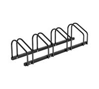 Joparri Râtelier à vélo pour 4 vélos, support multiple de 35 à 55 mm de largeur de pneu de vélo, support de sol, support de vélo (H x l x P) : 26 x 101 x 32 cm, noir