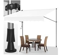 Joparri Store Banne Manuel pour Balcon, Auvent Manuel Rétractable sans Trous à percer, Résistant aux UV, Réglable en Hauteur, Hydrofuge, protège du Soleil 400x120x200-300cm, Crème