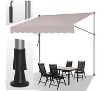 Joparri Store Banne Manuel pour Balcon, Auvent Manuel Rétractable sans Trous à percer, Résistant aux UV, Réglable en Hauteur, Hydrofuge, protège du Soleil 200x120x200-300cm, Beige