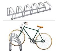 Joparri Support de vélo multiples, support de sol pour vélos, support de sol pour vélos, support mural en métal peu encombrant (pour 6 vélos, argent)