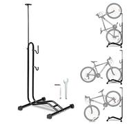 Joparri Support vélo au sol, support réglable en hauteur, support pour vélo de 20 à 29 pouces, pour garage et appartement avec protection du cadre, 117 * 43,5 * 42,5 cm