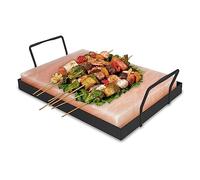 Jopassy 1 lot de pierres de sel XXL pour griller, 20 x 30 x 3 cm, avec plaque en fer, pierre à griller réutilisable, sel cristal original du promontoire, plaque de sel pour barbecue